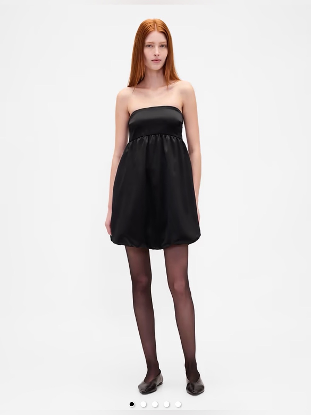 Strapless Black Bubble Dress Gap petite large NWT